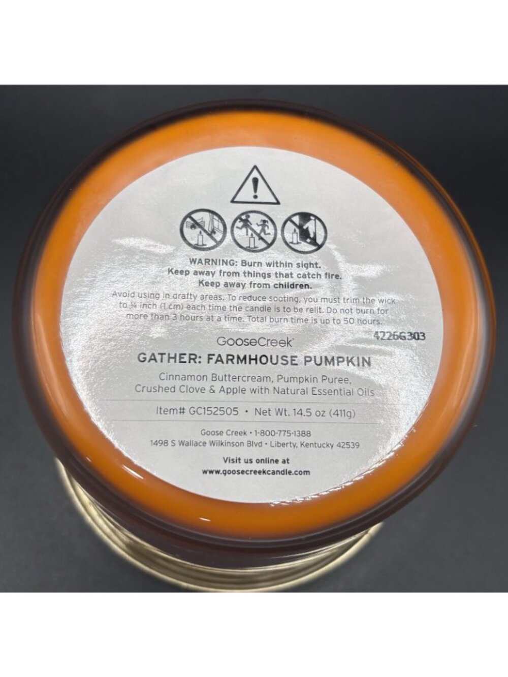 Goose Creek Gather 3 Wick Jar Candle 14.5 oz Thanksgiving Fall Pumpkin Cinnamon - Picture 9 of 15